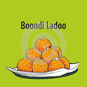 Traditional boondi laddo or ladoo vector illustration