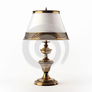 Traditional Brass Lamp With White Shade - Historical Significance And Ornate Decorations