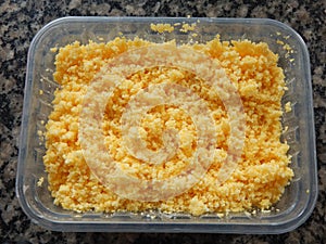 Traditional Brazilian couscous cuscus/cuscuz. Tropical food