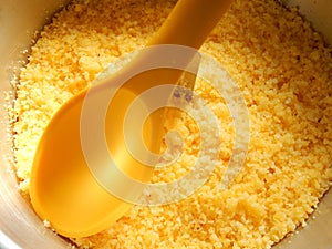 Traditional Brazilian couscous cuscus/cuscuz. Tropical food