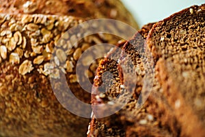 traditional bread loaf on lime wooden board