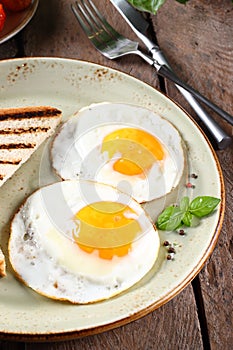 traditional breakfast with eggs salad