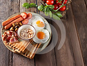 traditional breakfast with eggs salad