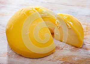 Traditional breast-shaped Galician cheese Tetilla photo