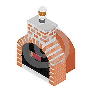 Traditional brick oven for cooking and baking pizza