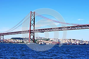 The traditional bridge over the river tagus (tejo) photo