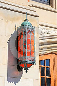 Traditional bright orange lamp