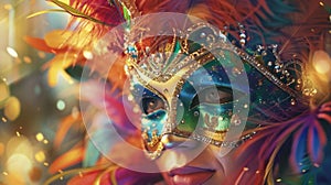 The traditional bright and vibrant colors of carnival hold significant meaning representing joy celebration and the photo