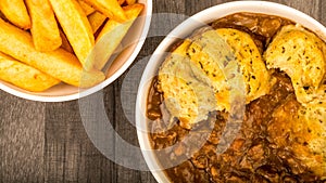 Traditional British Beef Casserole With Dumplings