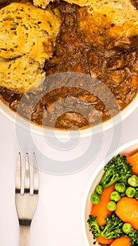 Traditional British Beef Casserole With Dumplings