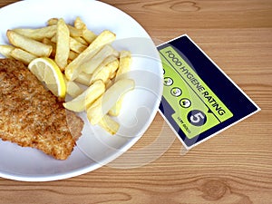 Traditional British fish and chips and VERY GOOD food hygiene rating