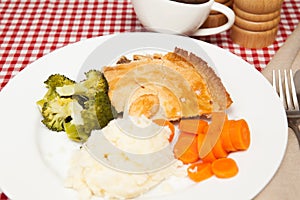 A traditional British meal of mincemeat pie