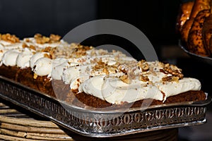 Traditional British pastry specialties for sale at the market