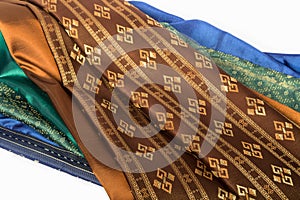 Traditional brown Thai fabric pattern