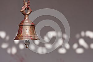 Traditional buddhist bell in nepali temple