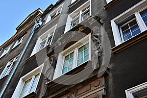 Traditional building architecture in Gdansk