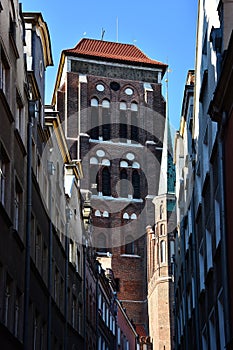 Traditional building architecture in Gdansk