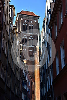 Traditional building architecture in Gdansk