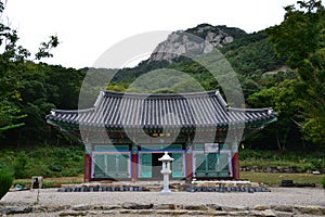 Traditional building in Byeonsan Bando National Park, South Korea photo
