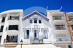 The traditional building in Sitges town