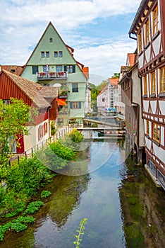 Traditional buildings at Fishermen's district of German town Ulm