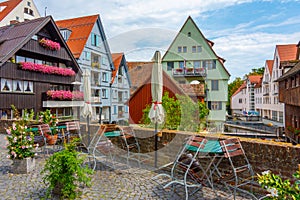 Traditional buildings at Fishermen's district of German town Ulm
