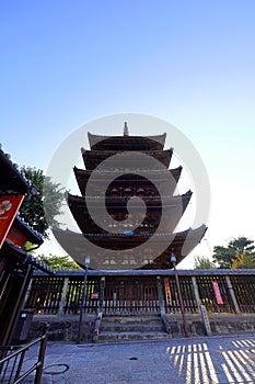 Traditional buildings near Kiyomizu-dera temple, a Buddhist Temple in Kiyomizu, Higashiyama Ward,