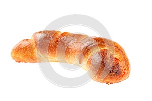 Traditional Bulgarian breakfast dish named Kifla made from slightly sweetened dough and marmalade filling. Isolated on white backg