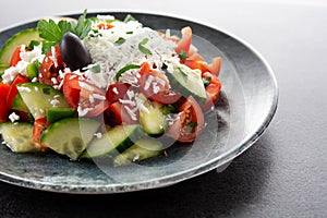 Traditional Bulgarian shopska salad