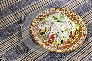 Traditional bulgarian Shopska salad