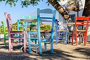 A traditional cafe in Cycladic village