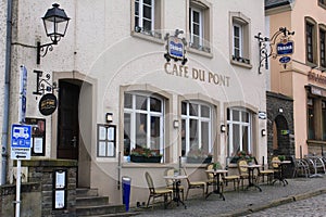 A traditional cafe in a little village of Vianden, Luxembourg