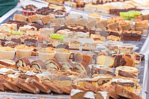 Traditional cakes and sweets during a celebration in Val Isarco, Dolomites