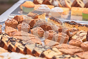 Traditional cakes and sweets during a celebration in Val Isarco, Dolomites