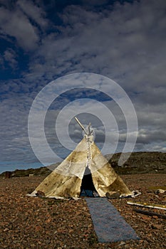 Traditional camping in the arctic photo