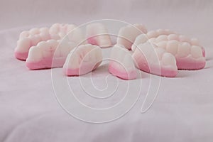 Traditional candy - Pink and white teeth sweeties,