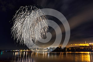 Traditional celebration and fireworks in Belgrade