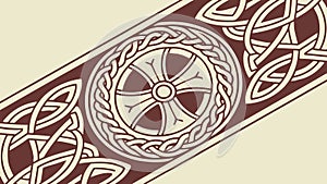 Traditional Celtic Knot Border, Geometric Interlacing Pattern, vector design Generative AI