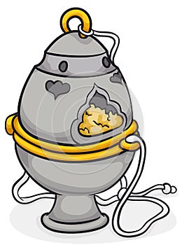 Traditional Censer with Incense Offering for Dia de Reyes Celebration, Vector Illustration