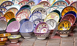 Traditional ceramic pottery in Morocco