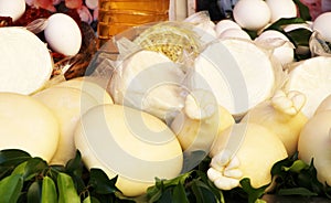 Traditional cheese, ricotta, caciotta