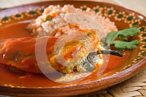 Traditional chile relleno