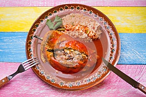 Traditional chile relleno