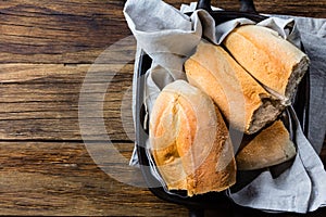 Traditional chilean bread marraqueta photo