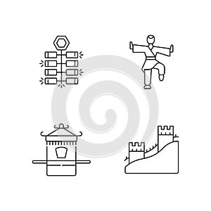 Traditional China linear icons set