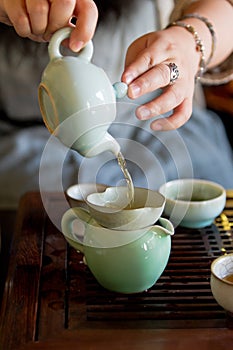 Traditional china tea and celadon cups