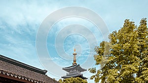 Traditional Chinese architecture at Hanshan Temple, in Suzhou, China