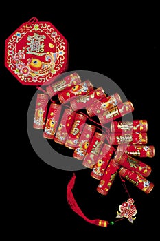 The traditional Chinese auspicious firecrackers photo