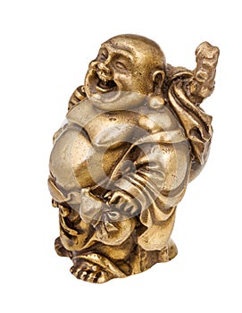Bronze figurine of Hotei Laughing Buddha photo
