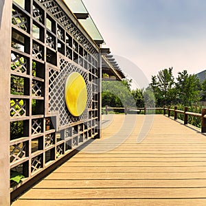 Traditional Chinese City Garden Park in Beijing.